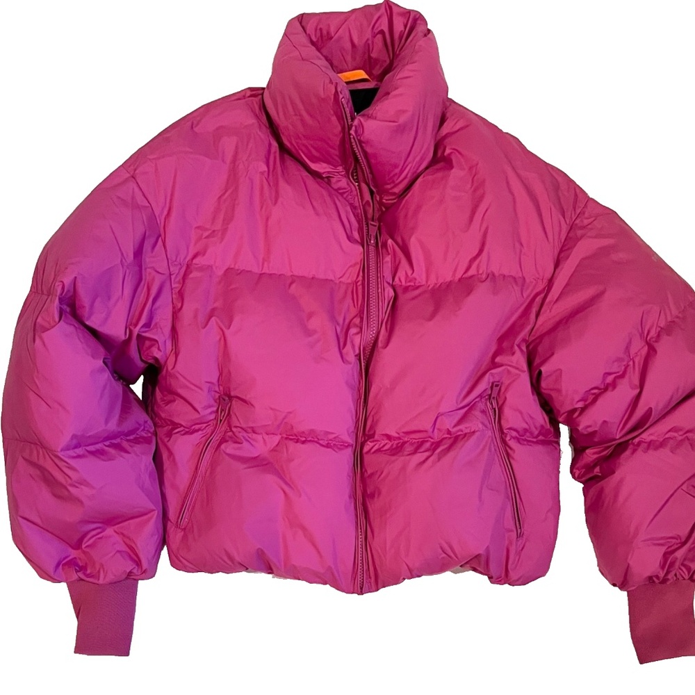 OROLAY Women Cropped Down Pink Fuschia Sz XS Puffer Jacket